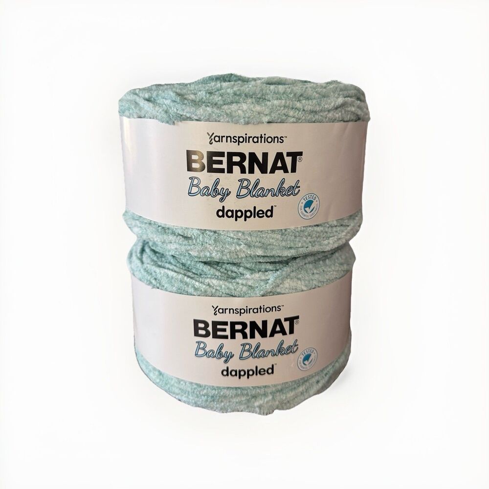 Bernat Baby Blanket Dappled Misty Jungle Green Yarn 2 Skeins 300g 10.5oz Bulky